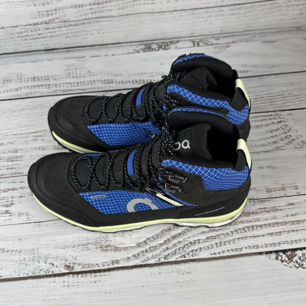 On Cloudalpine Waterproof Womens US 10 Hiking Boots Black Blue